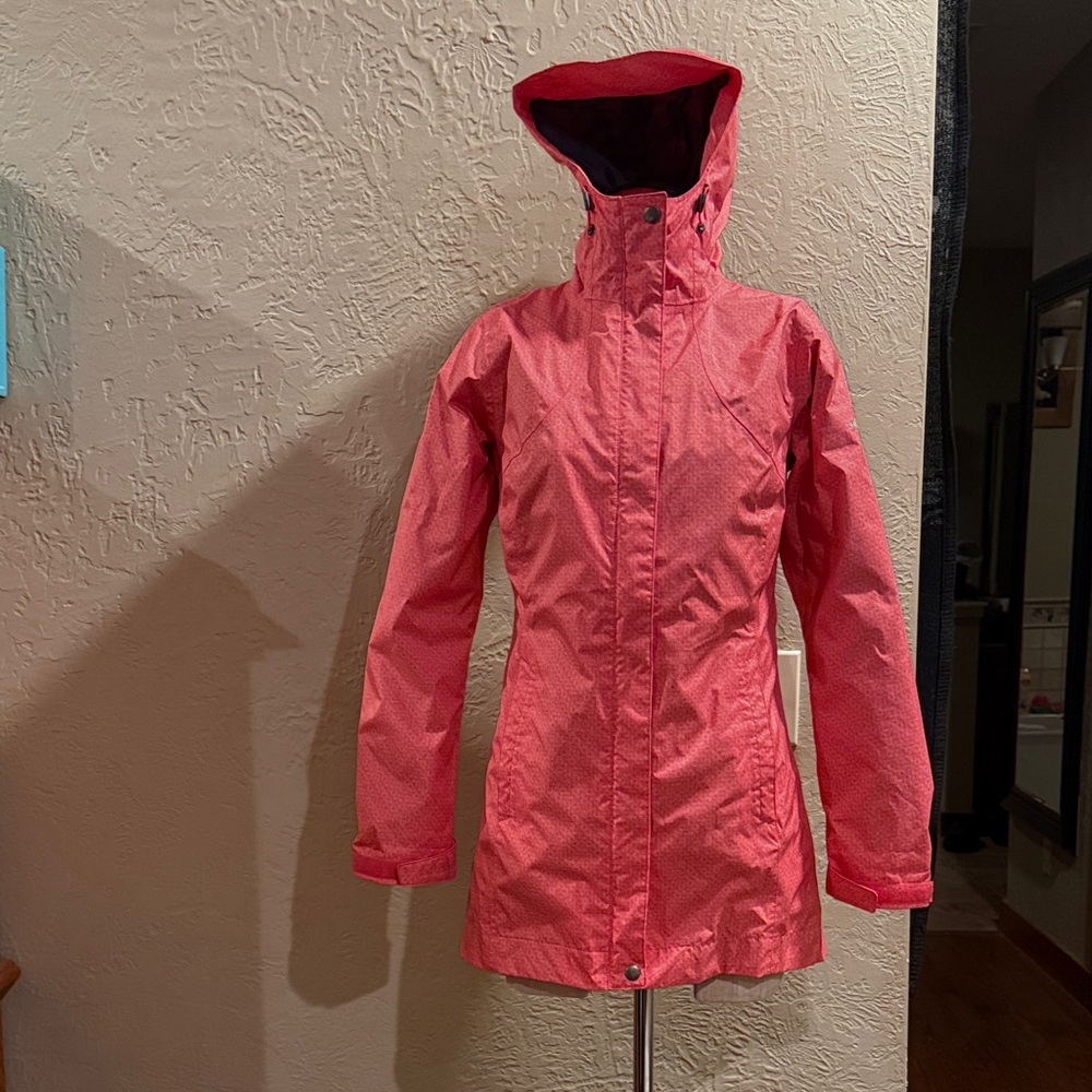 Columbia Women's Pink Hooded Rain Jacket XS